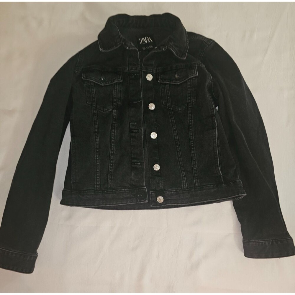 ZARA black denim long sleeve Denim jacket women size M New Without Tag